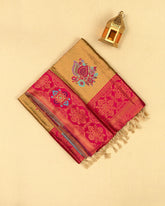 SC2860 - Top Dyed Saree With Copper Zari And Meena Butta